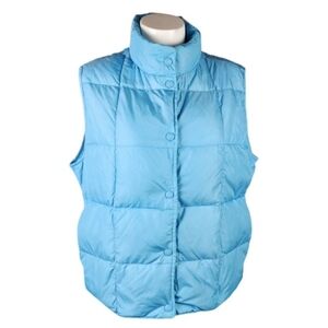 L.L.Bean Goose Down Putter Vest Winter Outdoor Layer Turquoise Blue Size Medium